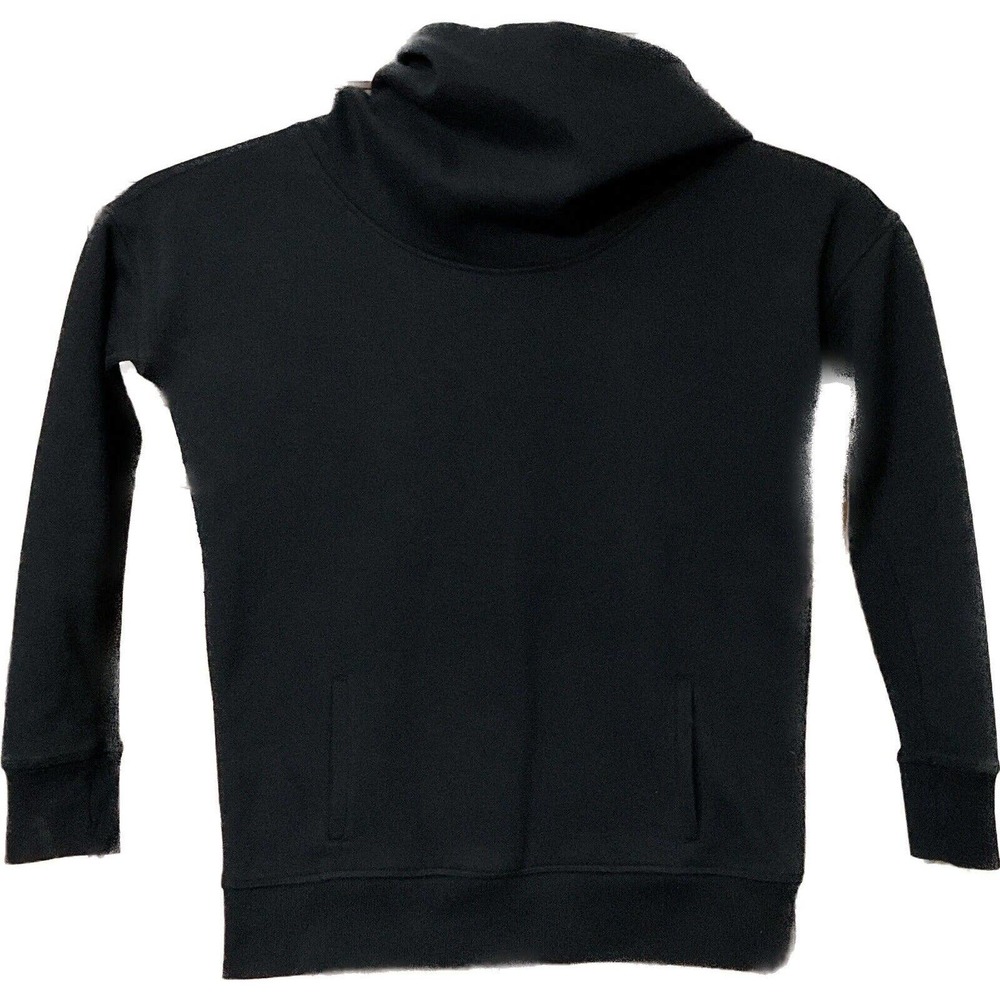 Zyia Active Oh So Soft‎ Hoodie Womans Size XS Black Cowl Neck Sweatshirt
